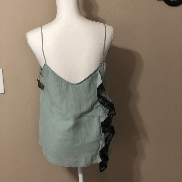 Zara Basic Collection ruffles black lace SZ M - Picture 2 of 5